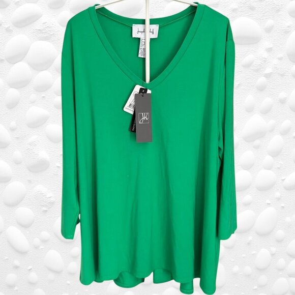 Joseph Ribkoff Island Green V-Neck Top – Size 14 (Fits L/XL) NWT - Picture 2 of 4